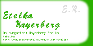 etelka mayerberg business card